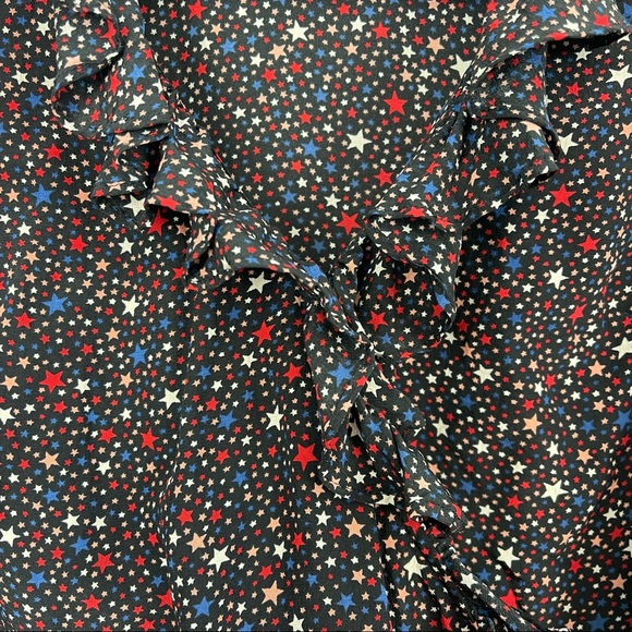 MADEWELL Silk Ruffle-Hem Wrap Top in Starry Night - Picture 8 of 9